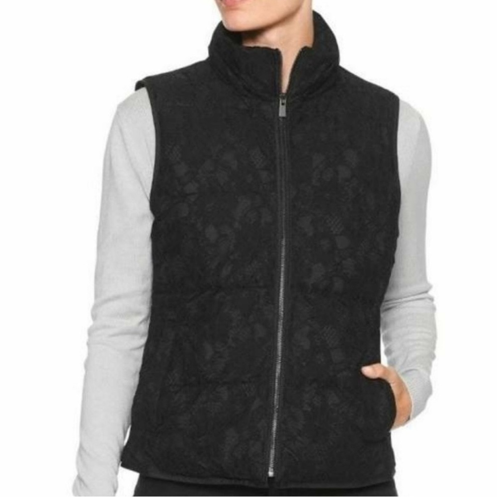Banana Republic Black Lace Puff Vest. Medium. Excellent condition!
